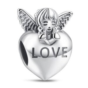 Strieborný prívesok S925 Srdce Anjel "LOVE"
