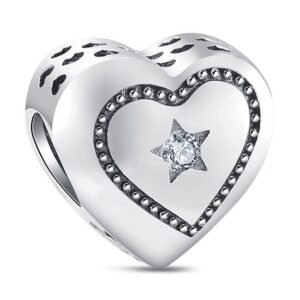 Strieborný prívesok S925 Srdce s Hviezdou