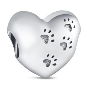 Strieborný prívesok S925 Strieborné Srdce s Labkami