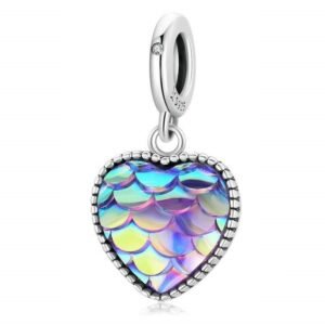 Strieborný prívesok S925 Dúhové Opálové Srdce