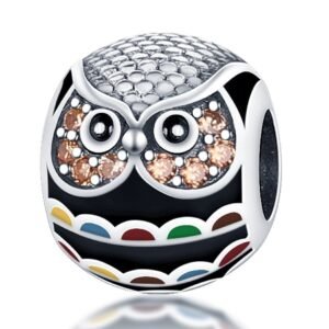 Strieborný prívesok S925 Čierna Sova