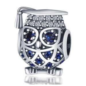 Strieborný prívesok S925 Strieborná Absolventská Sova