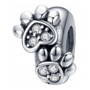 Strieborný prívesok S925 Strieborné Labky so Zirkónmi