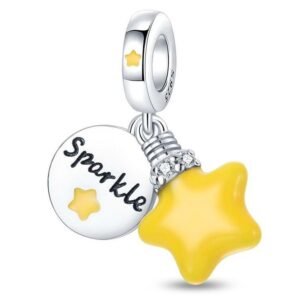 Strieborný prívesok S925 Žiarovka Hviezda "Sparkle"