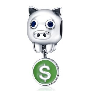 Strieborný prívesok S925 Pokladnička Prasiatko