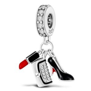 Strieborný prívesok S925 Rúž, Lodička, Kabelka