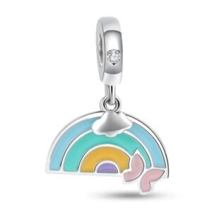 Strieborný prívesok S925 Strieborný dúhový motýľ
