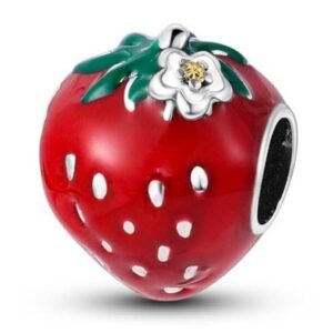 Eurocharms Strieborný prívesok S925 Červená Jahoda