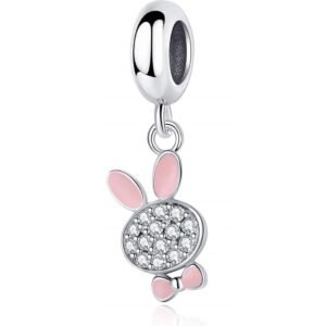 Eurocharms Strieborný prívesok S925 Zajac s Motýlikom