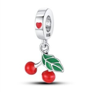 Eurocharms Strieborný Prívesok S925 Čerešne