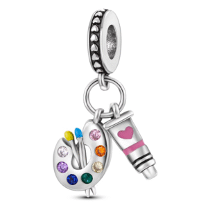 Strieborný Prívesok S925 Zirkónová Maliarska Paleta, Tuba