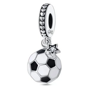 Strieborný Prívesok S925 Futbalová Lopta