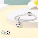 Strieborný Prívesok S925 Futbalová Lopta – Obrázok 2