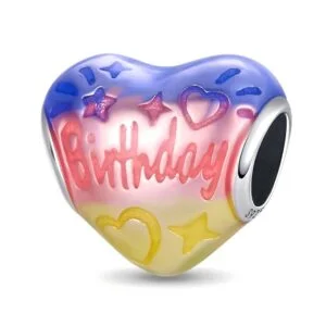 Eurocharms Strieborný Prívesok S925 Narodeninové srdce Birthday