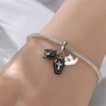 Eurocharms Strieborný Prívesok S925 Halloween Pavúk, Truhla a Duch – Obrázok 3