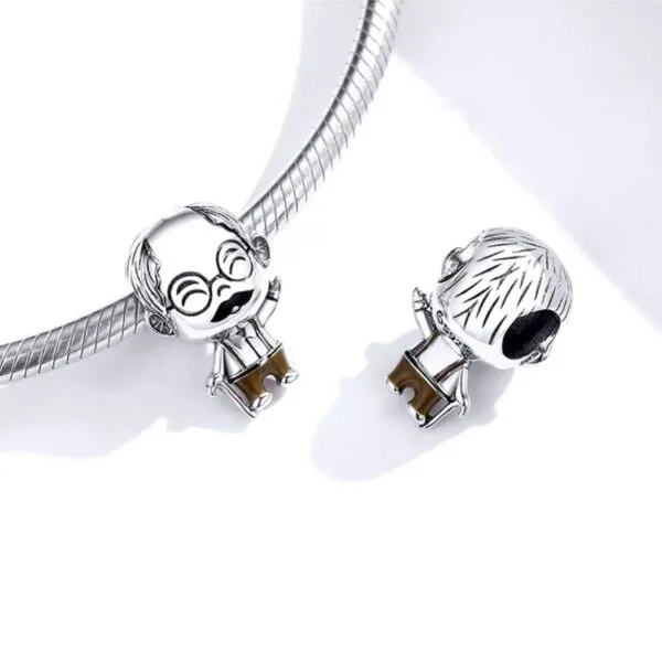 Strieborný prívesok S925 charms Dedko s paličkou – Obrázok 2