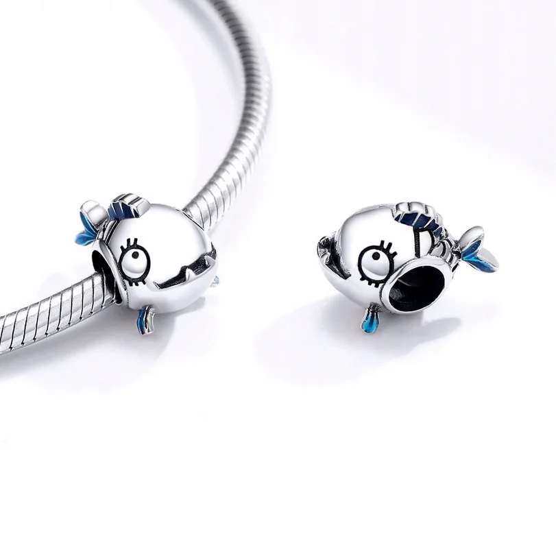 Strieborný prívesok S925 charms Ryba Piraňa – Obrázok 2